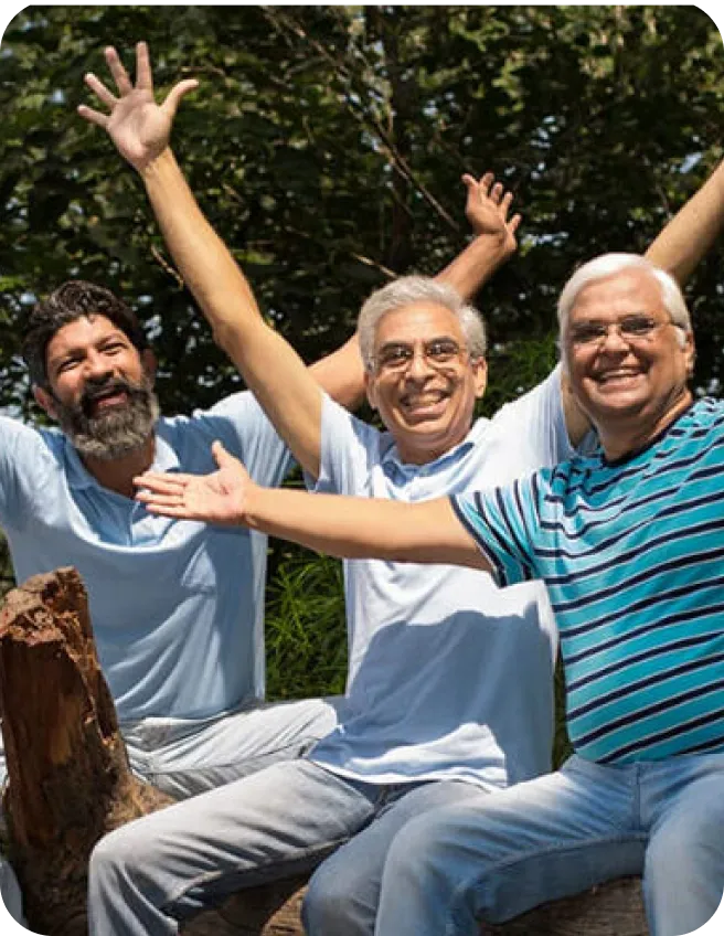 A group of friends celebrating together